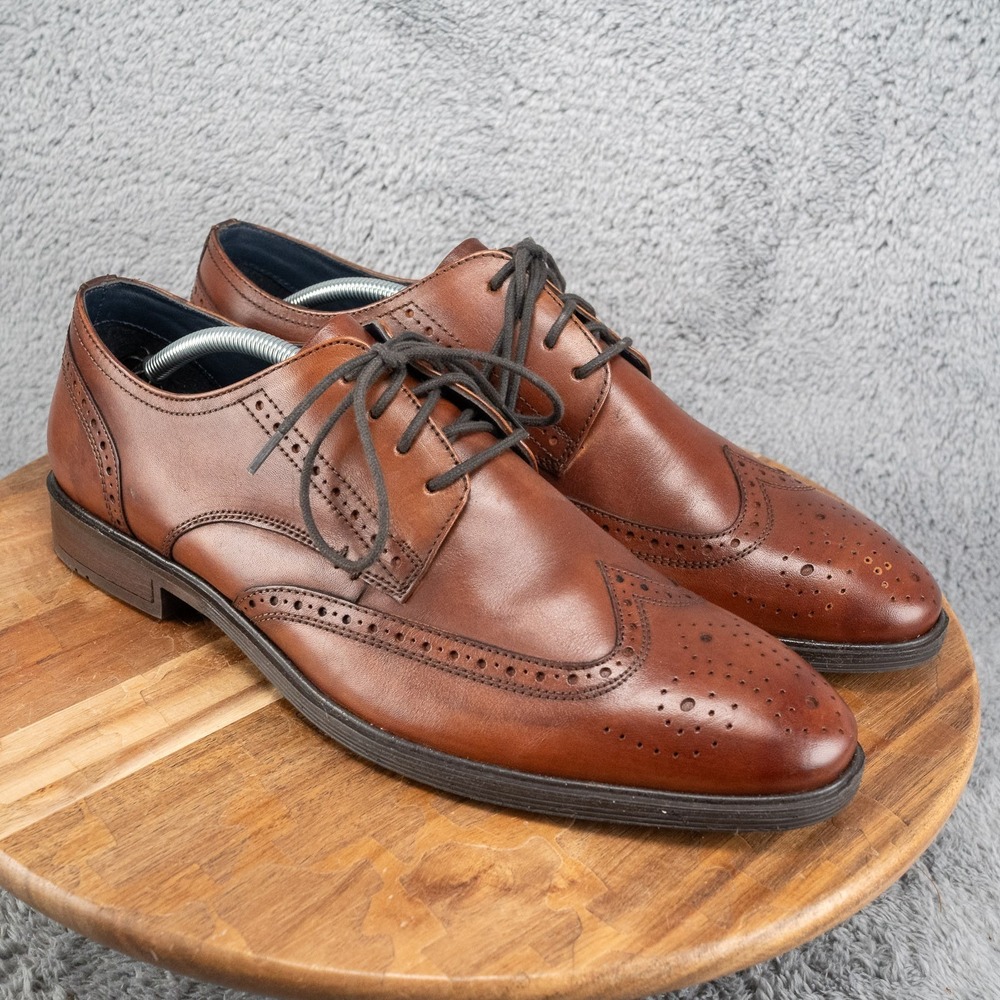 Josef Seibel Cognac Leather Jonathon Wingtip Oxford Shoes Size US 11.5-12 M